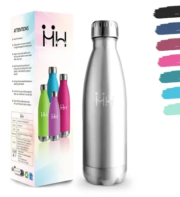 Produktbild von Trinkflasche Edelstahl 750 ml, BPA-frei, doppelwandig, Vakuumisoliert,