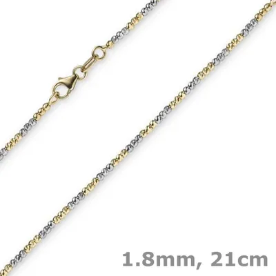 Kugelarmband-585-Gelbgold-Weißgold-21cm