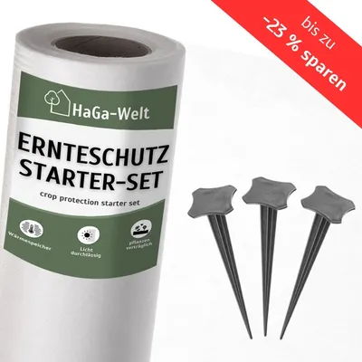 Produktbild von Ernteschutz-Starter-Set: Idealer Kälte- & Windschutz in verschiedenen Größen – 1,6 m x 10 m, inkl. 20 Erdanker