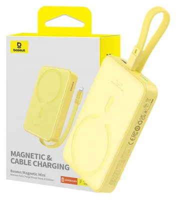 Produktbild von Baseus P10022109Y23-00 Lithium Polymer (LiPo) Powerbank 10000 mAh Kabelloses Laden Gelb