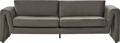 Produktbild von BELIANI 3-Sitzer Sofa Graphitgrau Samtbezug mit Dicken Sitzkissen Breiten Armlehnen Lose Rückenkissen Modernes Design Wohnzimmer Ausstattung Sitzmöbel