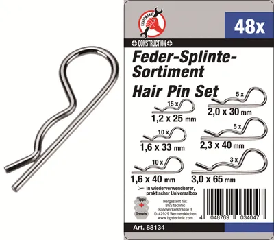 Obrázok produktu pre KRAFTMANN 88134 Feder-Splinte-Sortiment 48-tlg.