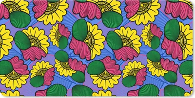 Produktbild von MuchoWow® Mauspad Mousepad Blumen - Muster - Afrika 60x30 cm - Mousepads - Maus Mat - Pad - Mausunterlage - Nachhaltig
