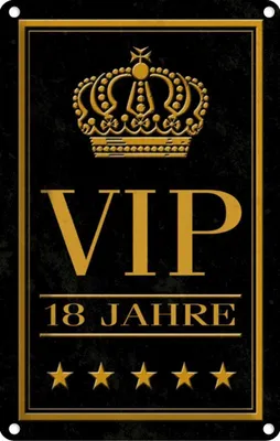 Produktbild von vianmo Blechschild 18x12 cm VIP 18 Jahre Witz Humor Lustig Spaß Dekoration