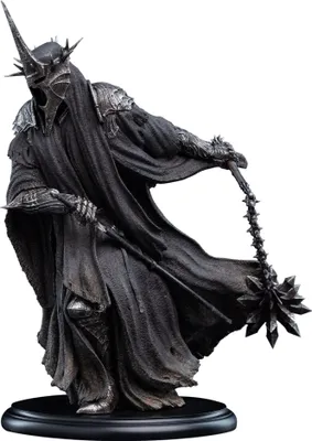 A statue of the Witch-king of Angmar from Lord of the Rings, holding a mace.