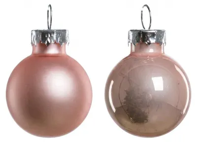 Produktbild von TrendLine Weihnachtskugeln aus Glas Ø 2,5 cm puderrosa 24 Stück