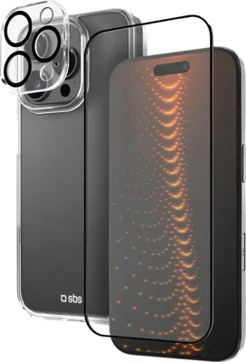 Produktbild von SBS TEKITD3OIP1661P, Cover, Apple, iPhone 16 Pro, 16 cm (6.3"), Schwarz, Transparent