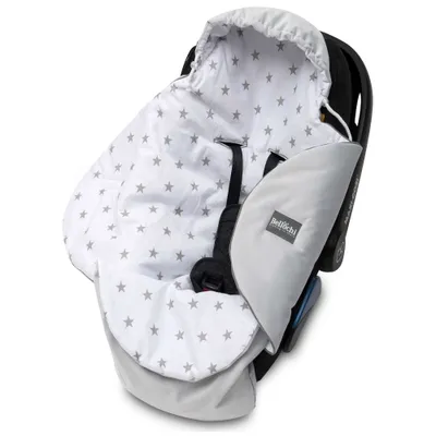 Obrázek produktu pro Bellochi Universal Baby Covering for Baby Country a AutoSitz Dětský křídlo Cover Cover Sack a, včetně například vhodné pro maxi -cosi, Římané, Cybex - šedé hvězdy - nunki star