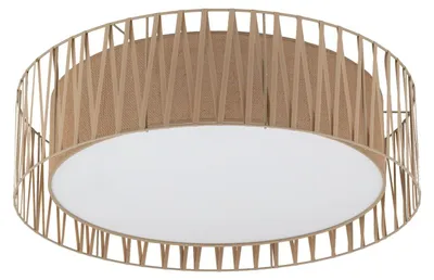 Produktbild von Deckenlampe Metall rund D: 72 cm Sandfarben E27 Modern