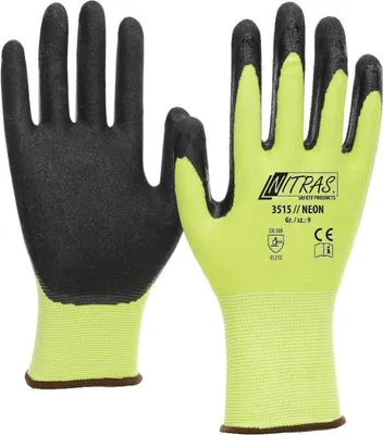 Produktbild von Arbeitshandschuhe | 12 Paar Nitras Neon Strickhandschuhe | Gr. 12