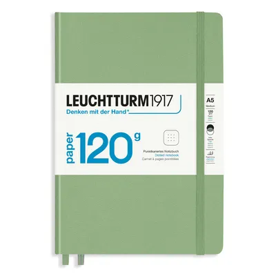 Produktbild von LEUCHTTURM1917 363537 Notizbuch Medium (A5) 120 g/m² Paper Edition, Hardcover, 203 nummerierte Seiten, Salbei, dotted