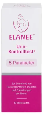 Produktbild von ELANEE Urin-Kontrolltest 5 zur Erkennung von Harnwegsinfektionen, Dabietes und Erkrankungen der Nieren, 10 St. Teststreifen