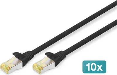 Obrázok produktu pre Digitus DK-1644-A-005-BL-10, 0,5 m, Cat6a, S/FTP (S-STP), RJ-45, RJ-45, Čierna