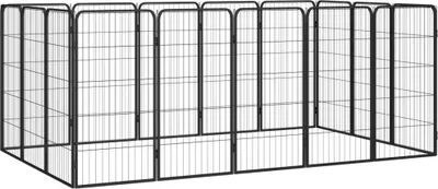 Obrázok produktu pre Ohrádka pre psov 16 panelov čierna 50x100 cm práškovaná oceľ
