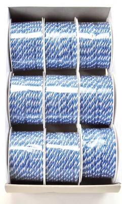 Produktbild von Goldina® 4743003010904 Kordel - 3 mm x 25 m, weiß/blau