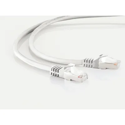 Produktbild von RJ45 Patchkabel m. CAT 7 Rohkabel PIMF weiß 0,5m