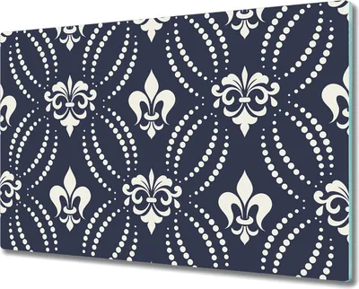 Produktbild von Glas Schneidebrett Herdabdeckplatten Schneideplatten - 80x52 cm - Damast Muster