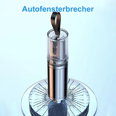 Produktbild von Kompakter Auto-Sicherheitshammer 2-in-1 – Glaszerbrecher + Gurtschneider, mit praktischem Schlüsselbund