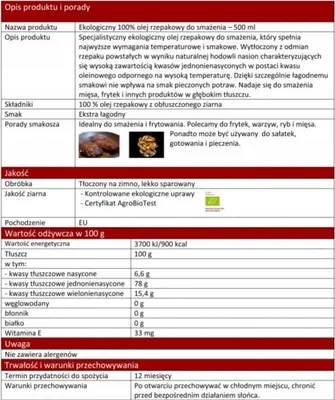 Produktbild von Olandia unraffiniertes Rapsöl 500 ml