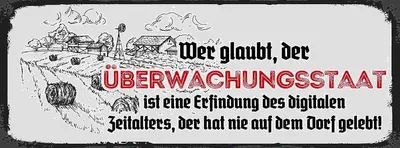 Produktbild von vianmo Holzschild 10x27 cm Überwachungsstaat Dorf Dekoration