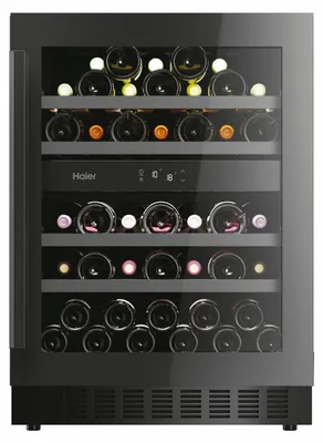 Produktbild von Haier H-WINE 700 HAKWBD 60, Weinkühler mit Kompressor, Freistehend, 44 Flasche(n), F, Schwarz, Schwarz