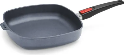 Zdjęcie produktu dla Patelnia żeliwna Woll Diamond Lite, kwadratowa: zdejmowany uchwyt, wszystkie rodzaje płyt, w tym indukcja, 28 x 28 cm, wysokość 6 cm