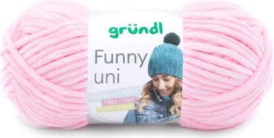 Produktbild von Gründl Chenillegarn Funny uni,100g/120m,Babywolle,100% Polyester,Häkel-und Strickgarn 06 rosa