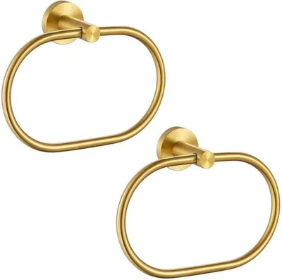 Produktbild von Unyqoos® Gold-Handtuchringe Set aus 2 für moderne Badezimmerdekoration
