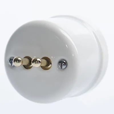Produktbild von JLM LUX RETRO Keramik Aufputzschalter zweipolig weiß