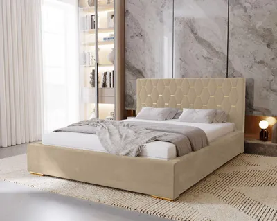 Obrázek produktu pro Manželská postel 160x200 s úložným prostorem DANVILLE 1 - krémová