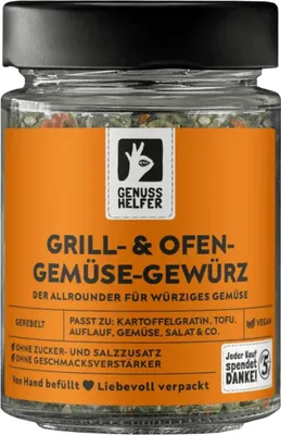 Produktbild von Grill- und Ofengemüse Gewürz, für leckere vegetarische & vegane Gerichte und Beilagen, 40g im Glas