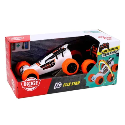 Produktbild von Dickie Toys Rc Flix Star Buggy + Licht und Ton Orange/Wei