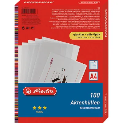 Produktbild von Herlitz Aktenhülle  A4 glasklar 100er