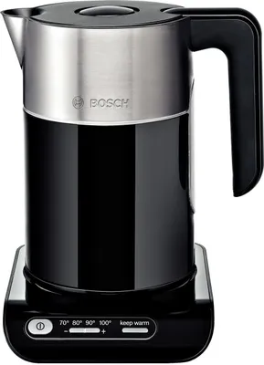 Zdjęcie produktu dla Bosch TWK8613, 1,5 l, 2400 W, Czarny, Regulowany termostat, Wskaźnik poziomu wody, Zabezpieczenie przed przegrzaniem