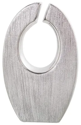 Image de Vase en céramique argentée, dimensions : 15 x 5 x 24 cm, pour fleurs