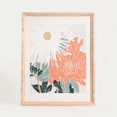 Obrázok produktu pre HOMLA SAARO Obraz s abstraktnými kvetmi 40 x 50 x 2 cm