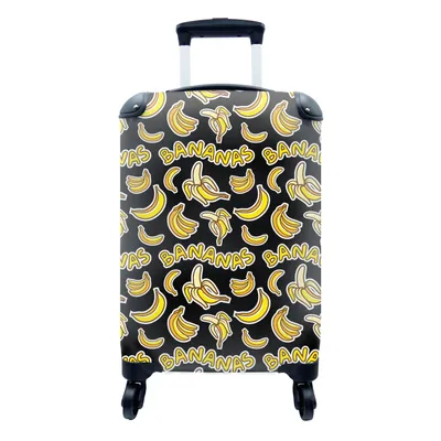 Produktbild von MuchoWow® Koffer Handgepäck Trolley Rollkoffer Kleine Reisekoffer mit 4 Rollen - Banane - Muster - Obst - Cabin Size < 55x40x23 cm & 55x40x20 cm - Fotokoffer - Kabinenkoffer - Boardgepäck - Reise-Box - Reisekoffer - Reisegepäck - Koffer mit Bild - Trolley für Kinder