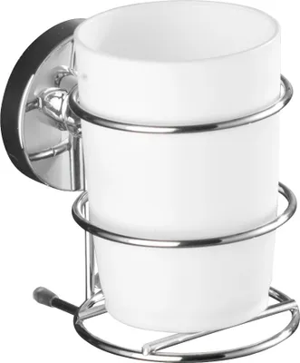 Produktbild von WENKO Zahnputz Becher Bürsten Halter Zahnpasta Bad MILAZZO ohne bohren
