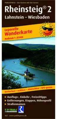 Produktbild von Wanderkarte Rheinsteig 02. Lahnstein - Wiesbaden 1 : 25 000