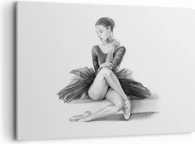 Produktbild von Bild auf Leinwand - Leinwandbild - Einteilig - Ballerina Zeichnung Bleistift - 100x70cm - Wand Bild - Wanddeko - Wandbilder - Leinwanddruck - Bilder - Wanddekoration - Leinwand bilder - AA100x70-4496