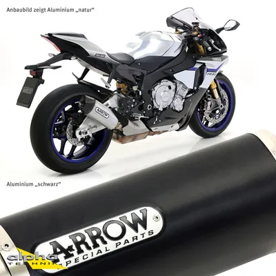 Produktbild von ARROW Auspuff DARK INDY RACE für Yamaha YZF-R1 / YZF-R1M 2015-, Aluminium schwarz