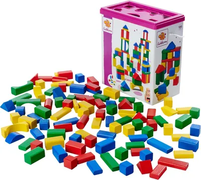 Image de Blocs de construction en bois colorés - 100 pièces - Bois  - À partir de 1 an