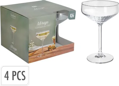 Zdjęcie produktu dla Zestaw 4 szklanek do koktajli Mirage, pojemność 300 ml – przezroczyste, H&L