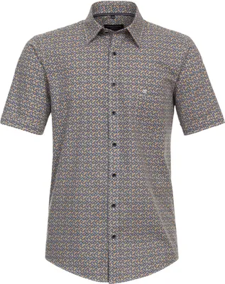 Produktbild von CASAMODA Herren Freizeithemd Kurzarm Kent Casual-Fit Gelb gemustert L