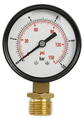 Immagine prodotto di Manometro 0-10 bar con attacco da 1/2", diametro 60 mm, per aria compressa e acqua
