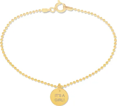 Produktbild von Beka & Bell 5011 Armband It`s a Girl! Geburt 10 mm Silber Gold Gr. S