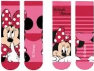 Immagine prodotto di Confortevoli calzini per bambini in confezione da 2 pezzi - accoglienti, delicati sulla pelle e ideali per tutte le stagioni Minnie Mouse a righe 31/34
