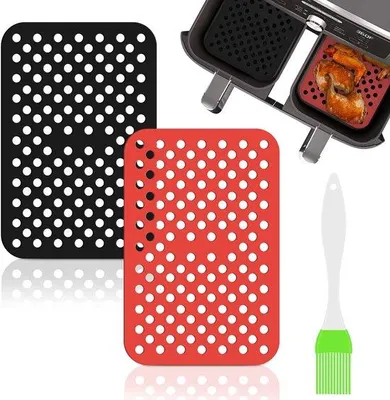 Obrázek produktu pro Silikonové podložky do horkovzdušné fritézy, 2 kusy, nepřilnavé, 7,8 x 5,2 palce