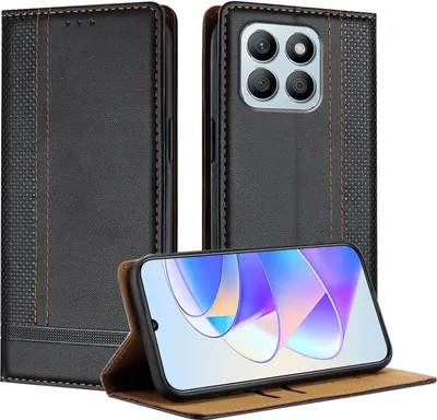 Obrázek produktu pro Pouzdro pro Honor X8b kožené flipové pouzdro s funkcí stojánku černé