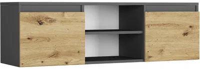 Obrázek produktu pro Skříňka RTV 120 cm 2 dveře 2 police FRAMIRE RTV antracit mix artisan
